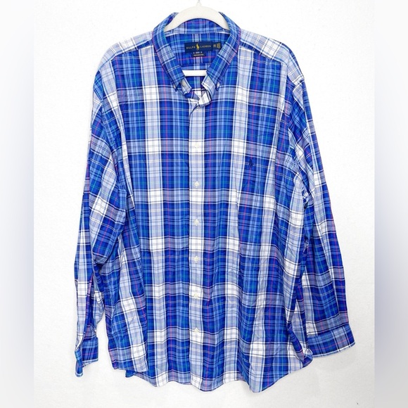 Polo Ralph Lauren Classic Fit Performance Button Front Long Sleeve Shirt 2XB - Picture 1 of 6